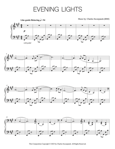 Evening Lights - Sheet Music for Solo Piano