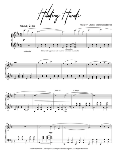 Holding Hands - Sheet Music for Solo Piano