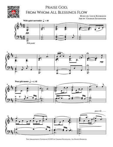Praise God from Whom All Blessings Flow (Doxology) - Sheet Music for Solo Piano