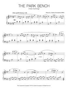 The Park Bench (mid morning) - Sheet Music for Solo Piano