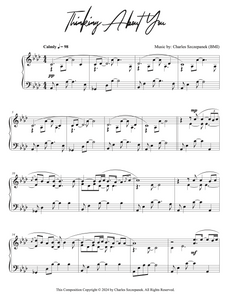 Thinking About You - Sheet Music for Solo Piano