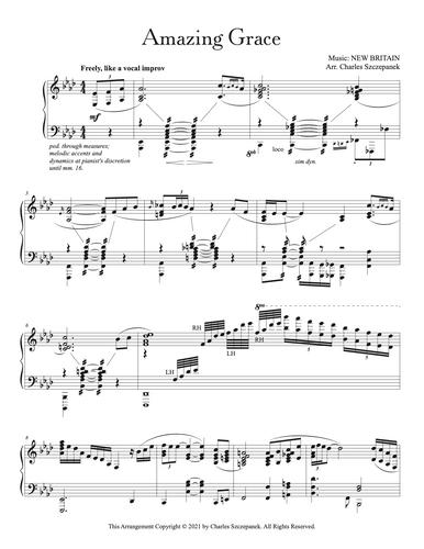 Amazing Grace - Sheet Music for Solo Piano