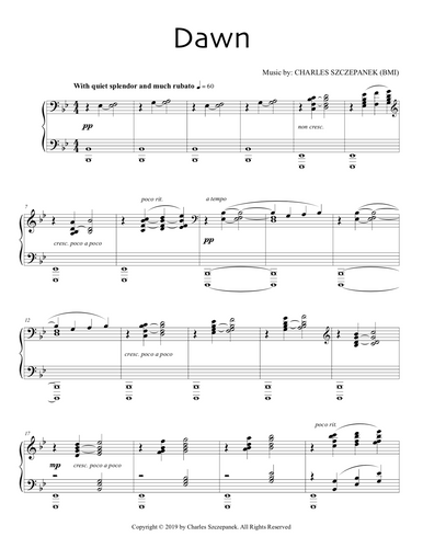 Dawn - Sheet Music for Solo Piano