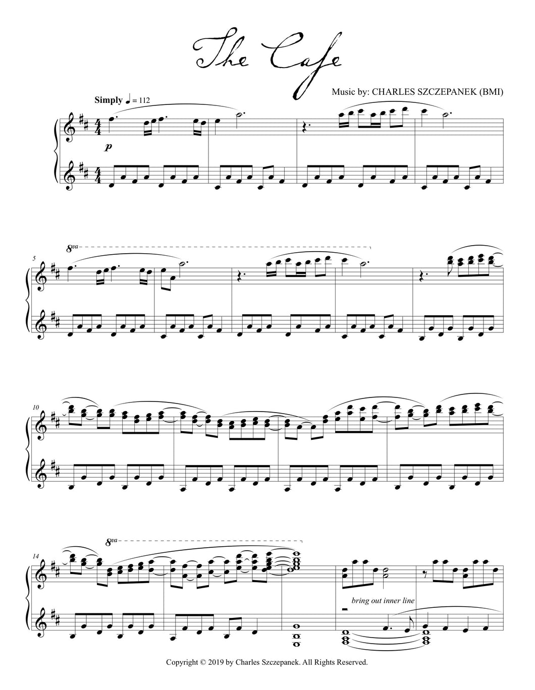 The Cafe - Sheet Music for Solo Piano