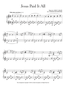 Jesus Paid It All - Sheet Music for Solo Piano