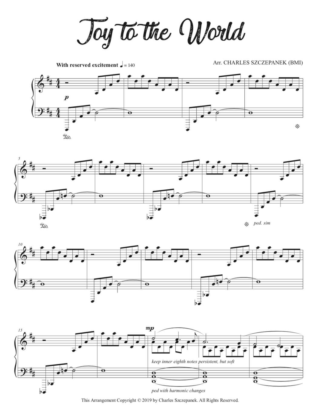 Joy to the World-Sheet Music for Solo Piano