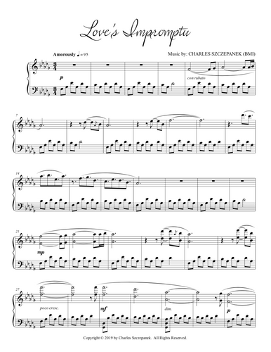 Love's Impromptu - Sheet Music for Solo Piano