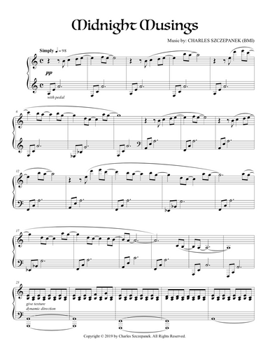 Midnight Musings - Sheet Music for Solo Piano