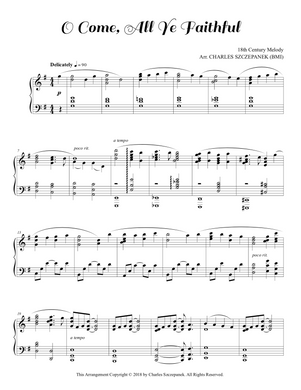 O Come, All Ye Faithful-Sheet Music for Solo Piano