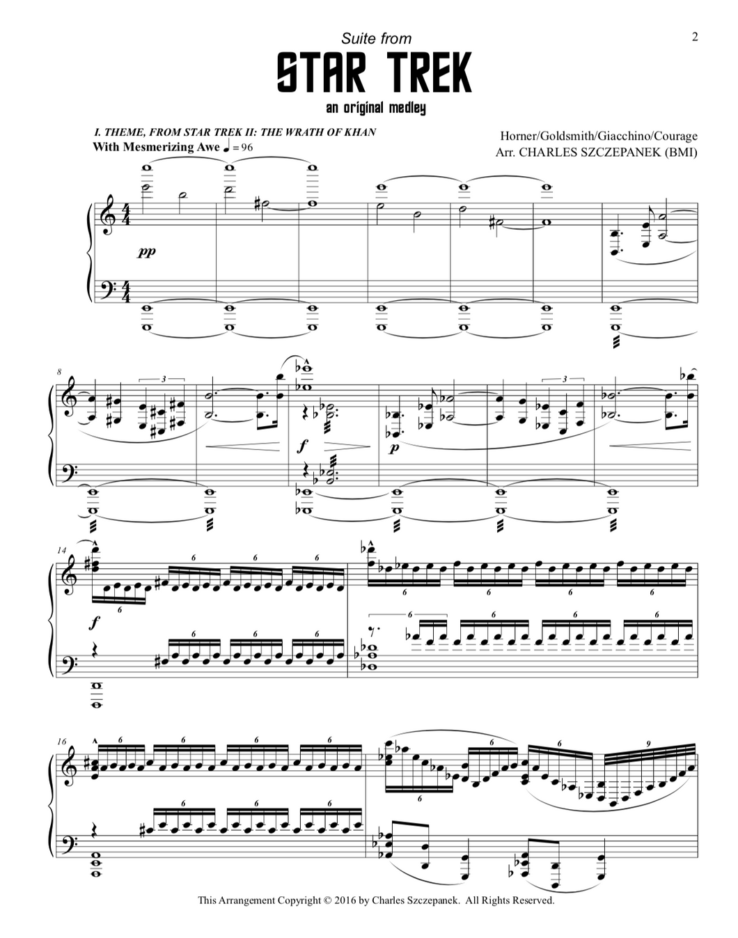 Suite from Star Trek-Sheet Music for solo piano