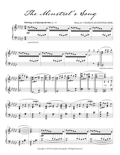 The Minstrel's Song - Sheet Music for Solo Piano