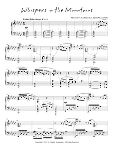 Whispers in the Mountains-Sheet Music for solo piano